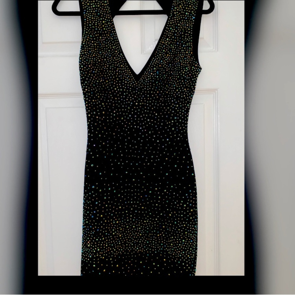 Gold label black studded dress